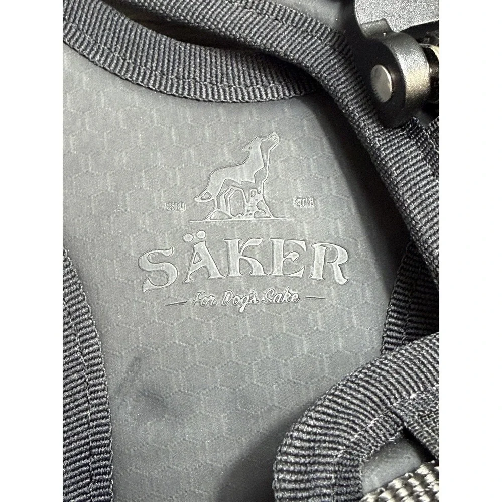 Saker Ascension Extended Dog Harness Black Sz Med/Large Rainbow Reflective NWT